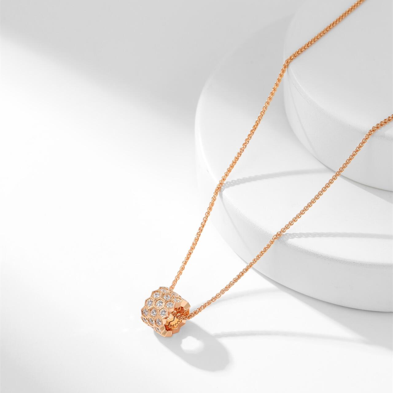 CMNS003 S925 Sterling silver full diamond Bee My Love Petit Modele pendant necklace - ccjewelryacc