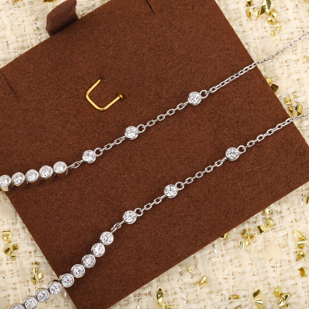 CMNS007 S925 Sterling silver diamond Josephine Necklace - ccjewelryacc