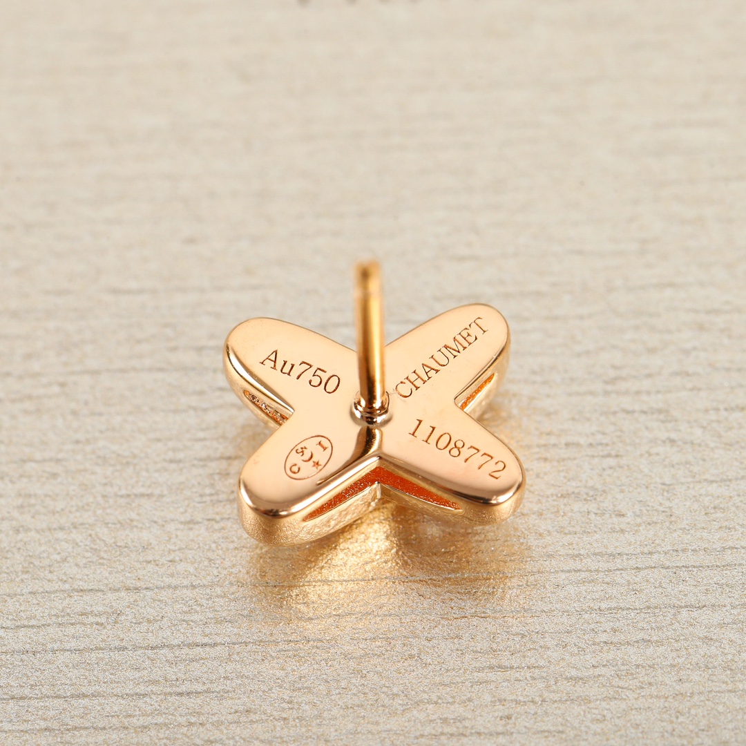 CMEV001 V-Gold diamond jeux de liens X Stud earrings - ccjewelryacc