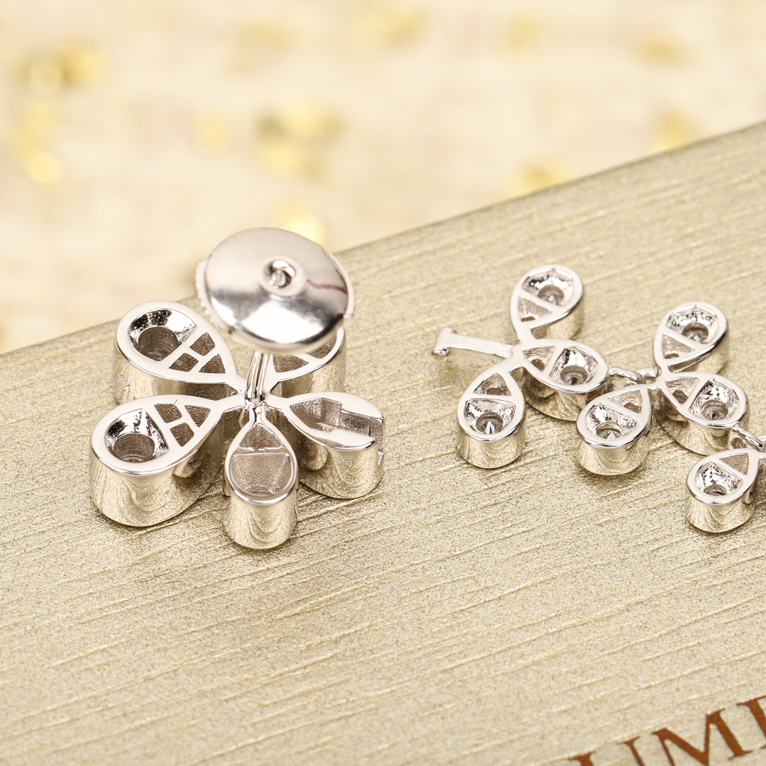 CMES003 S925 Sterling silver diamond Josephine Drop earrings - ccjewelryacc