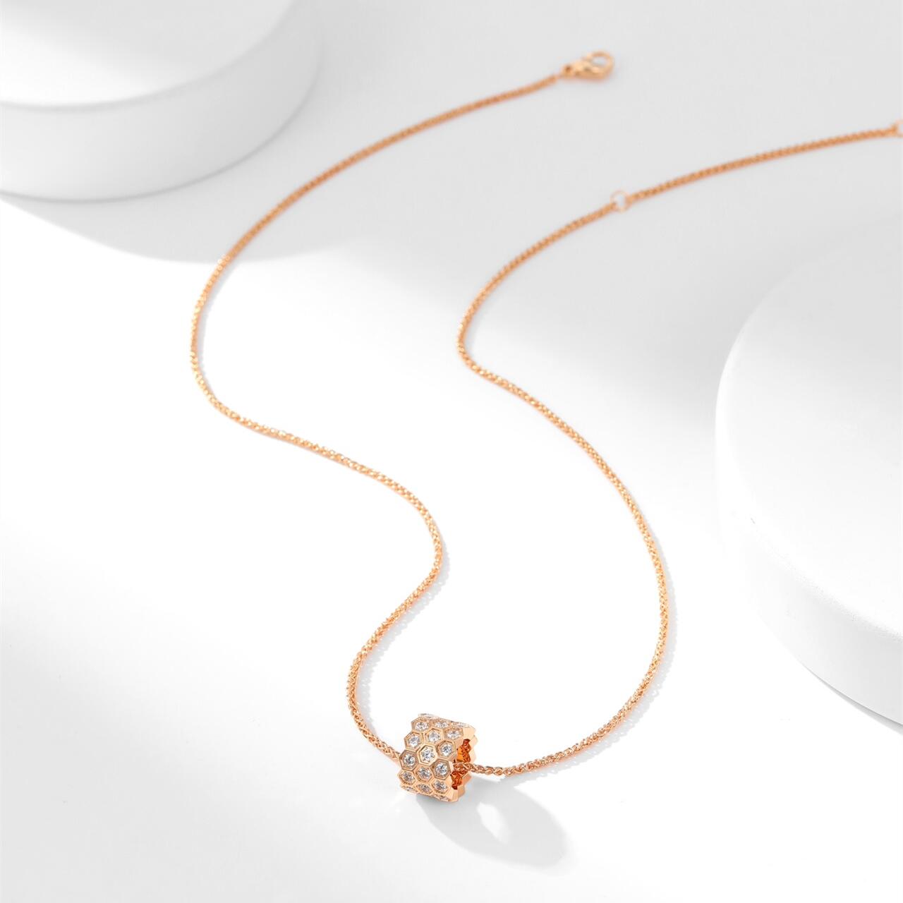 CMNS003 S925 Sterling silver full diamond Bee My Love Petit Modele pendant necklace - ccjewelryacc