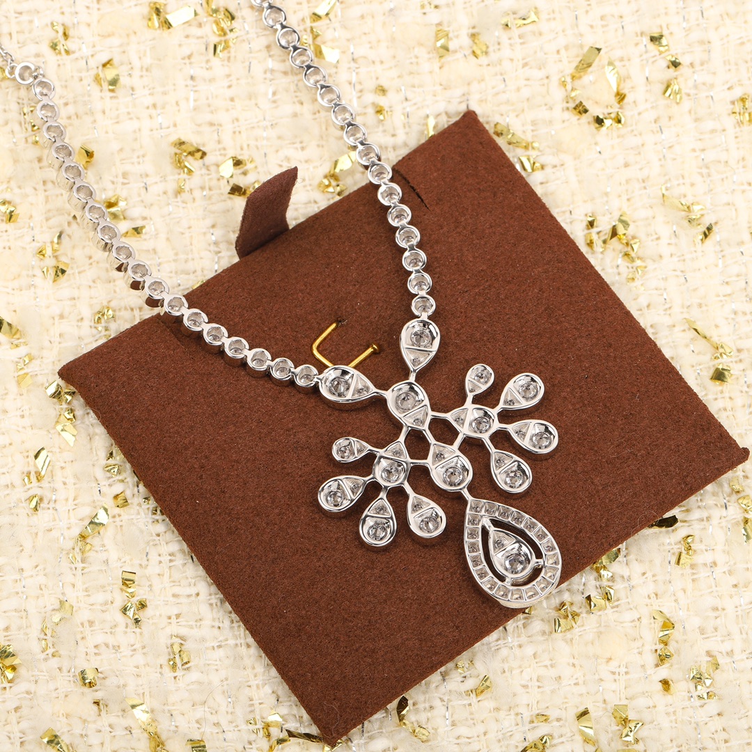 CMNS007 S925 Sterling silver diamond Josephine Necklace - ccjewelryacc