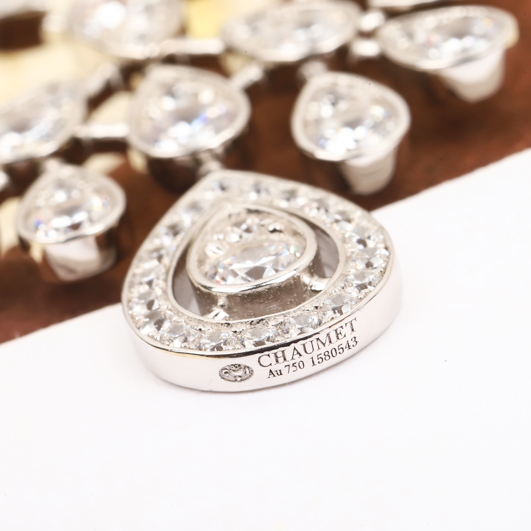 CMNS007 S925 Sterling silver diamond Josephine Necklace - ccjewelryacc