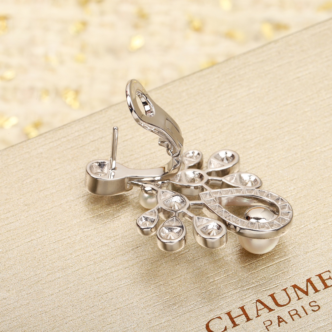CMES001 S925 Sterling silver diamond Josephine earring clips - ccjewelryacc