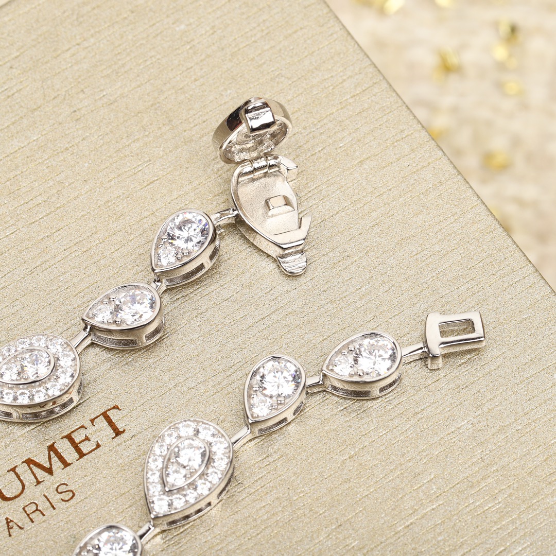 CMNS006 S925 Sterling silver diamond Josephine Necklace - ccjewelryacc