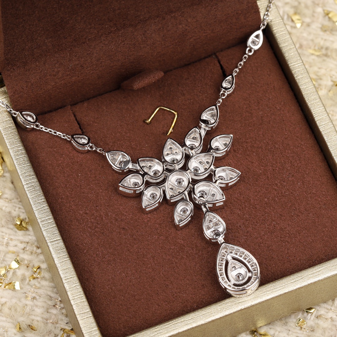 CMNS005 S925 Sterling silver diamond Josephine Necklace - ccjewelryacc