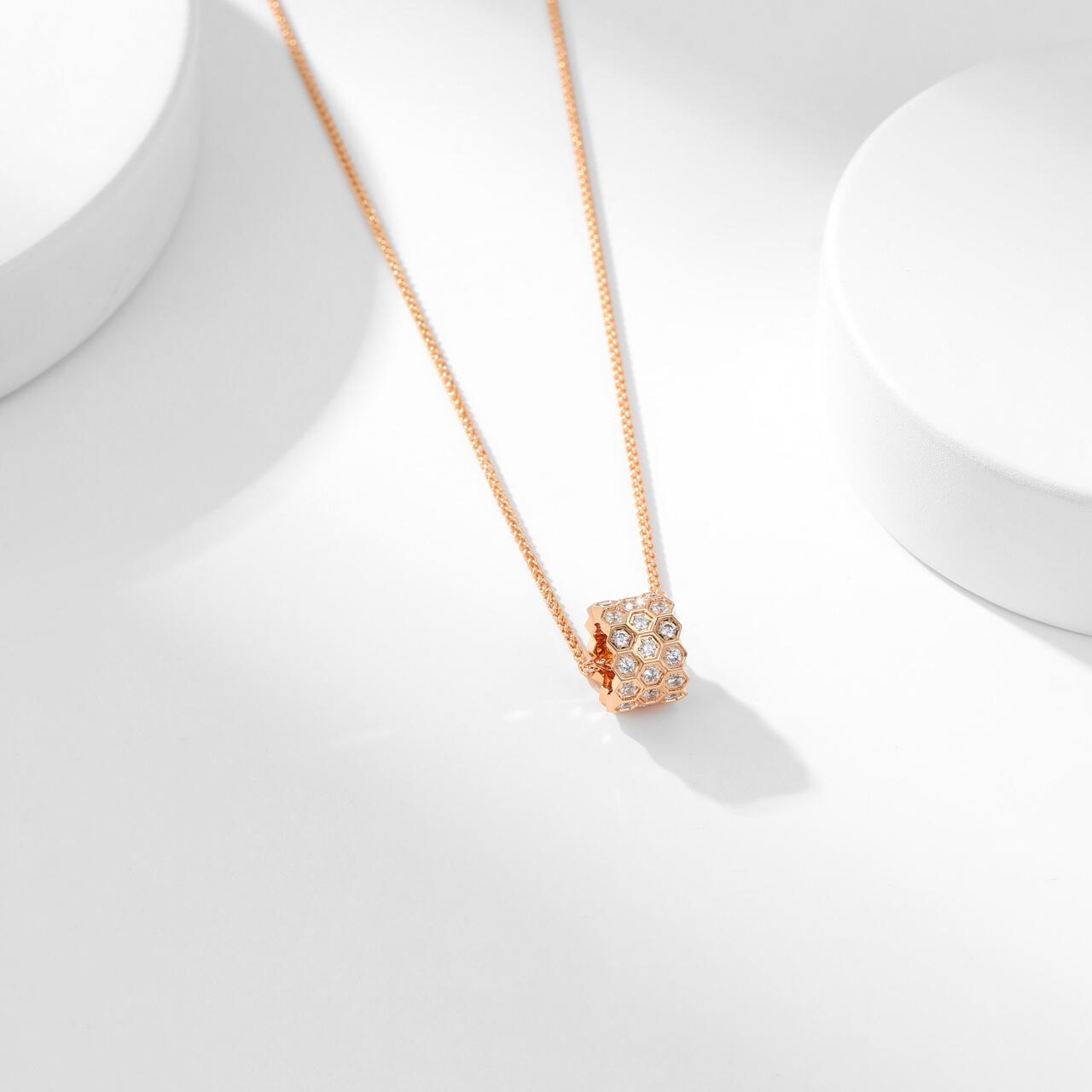 CMNS003 S925 Sterling silver full diamond Bee My Love Petit Modele pendant necklace - ccjewelryacc