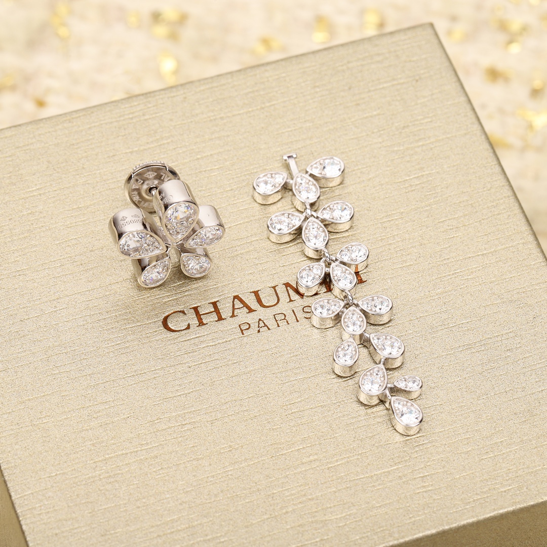 CMES003 S925 Sterling silver diamond Josephine Drop earrings - ccjewelryacc