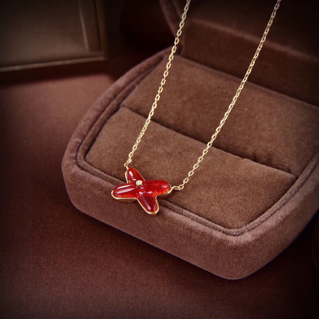 CMNS017 S925 Sterling silver onyx X necklace - ccjewelryacc