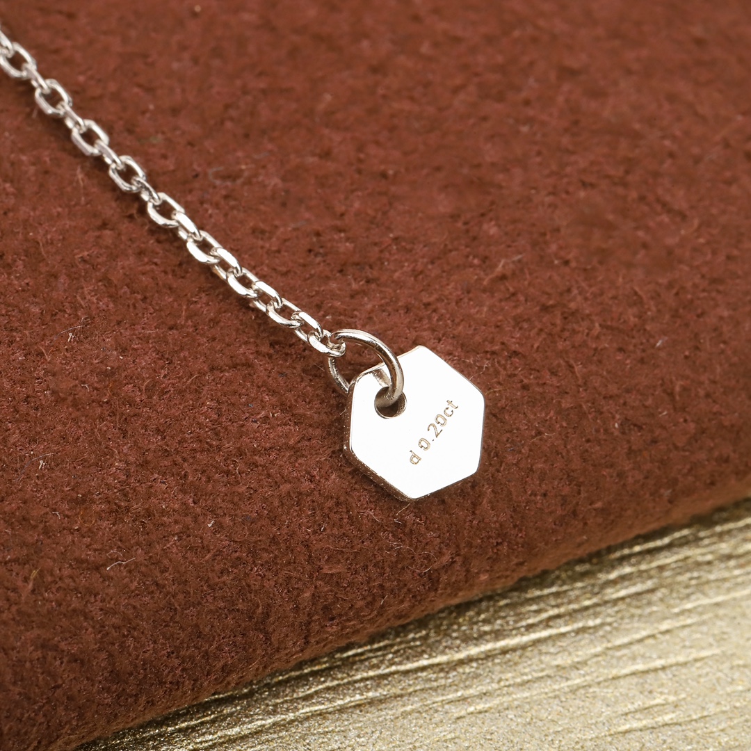 CMNS016 S925 Sterling silver diamond Bee my love pendant necklace - ccjewelryacc