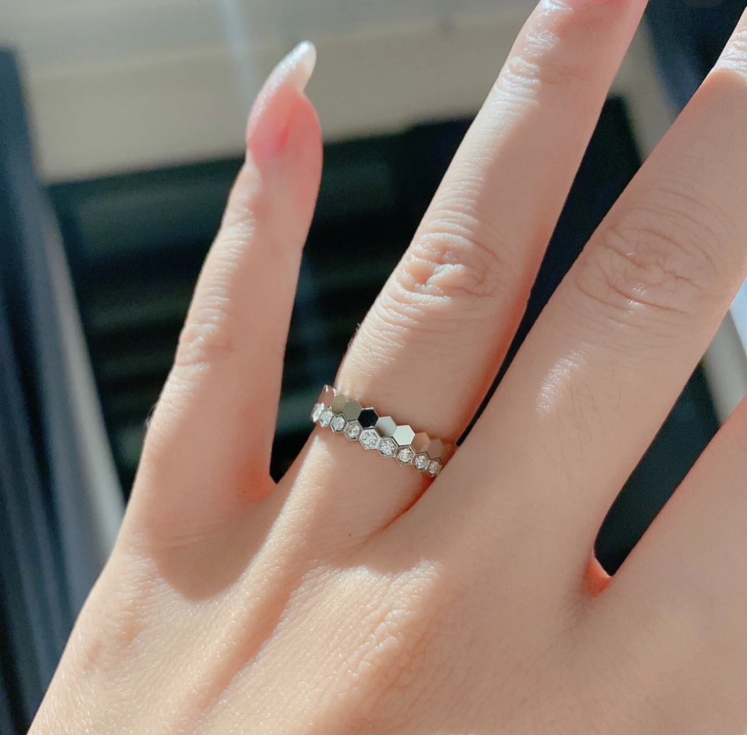 CMRS003 S925 Sterling silver diamond Bee My Love Ring - ccjewelryacc