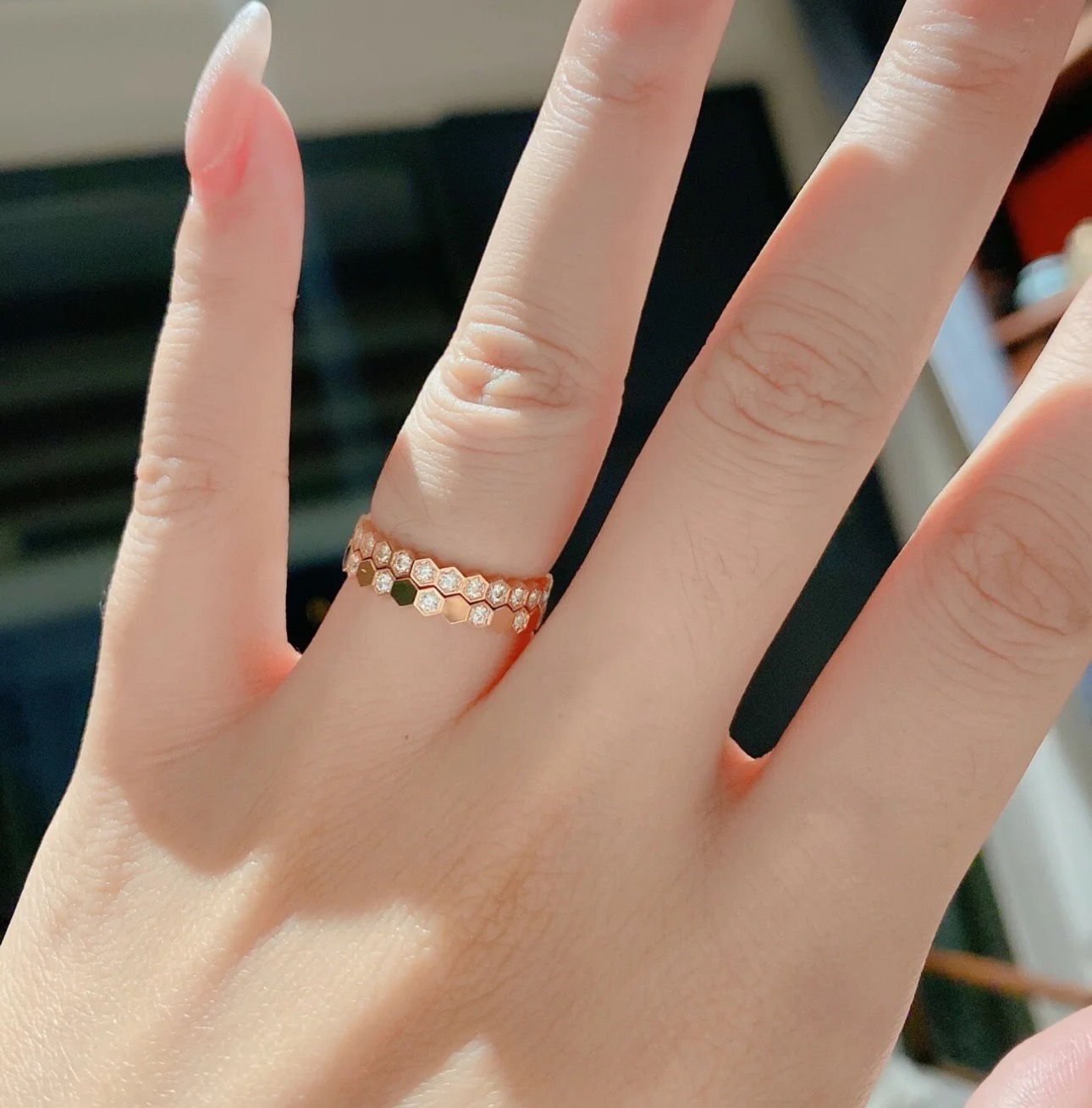 CMRS004 S925 Sterling silver Full diamond Bee My Love Ring - ccjewelryacc