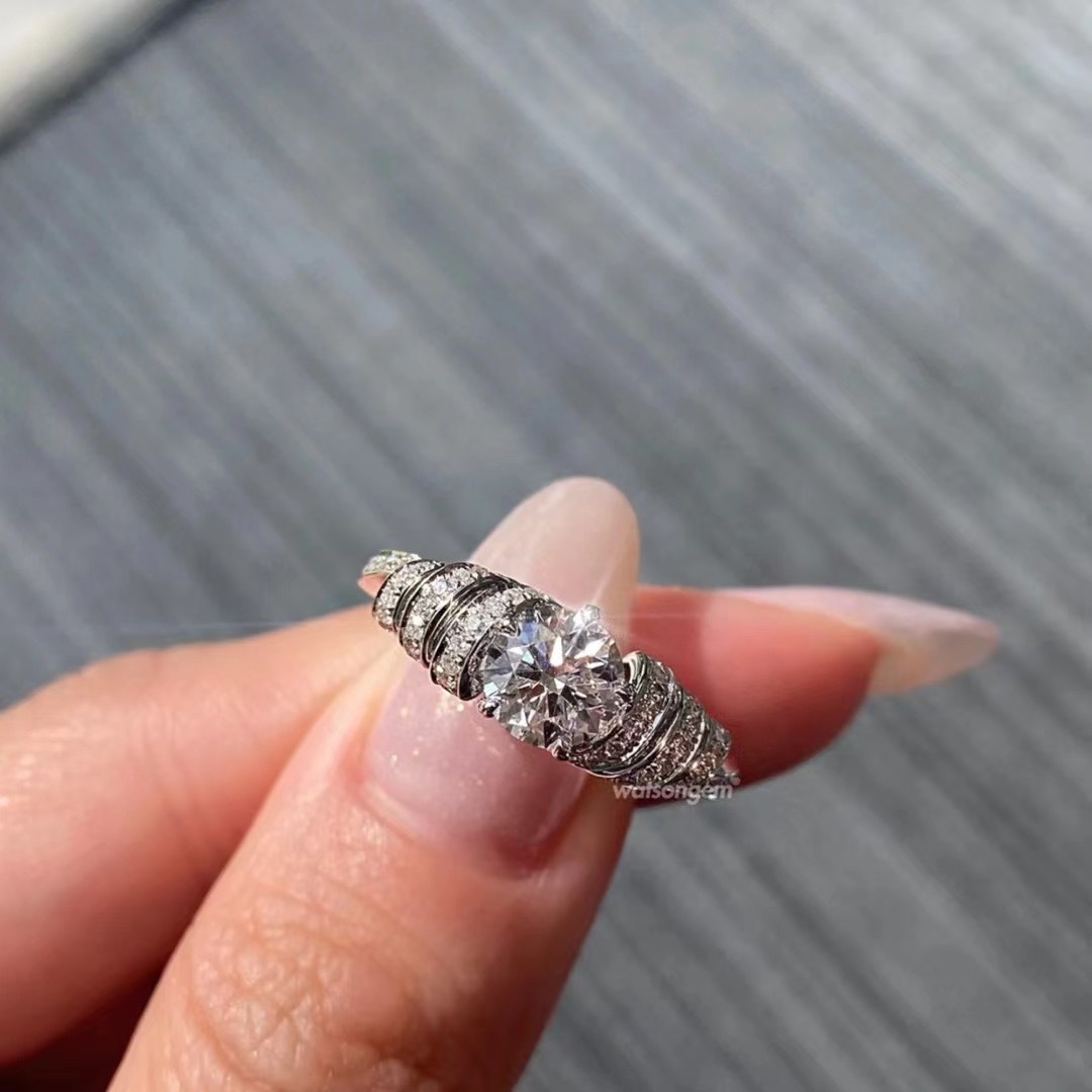 CMRS001 S925 Sterling silver 18k white gold plated Diamond ring - ccjewelryacc