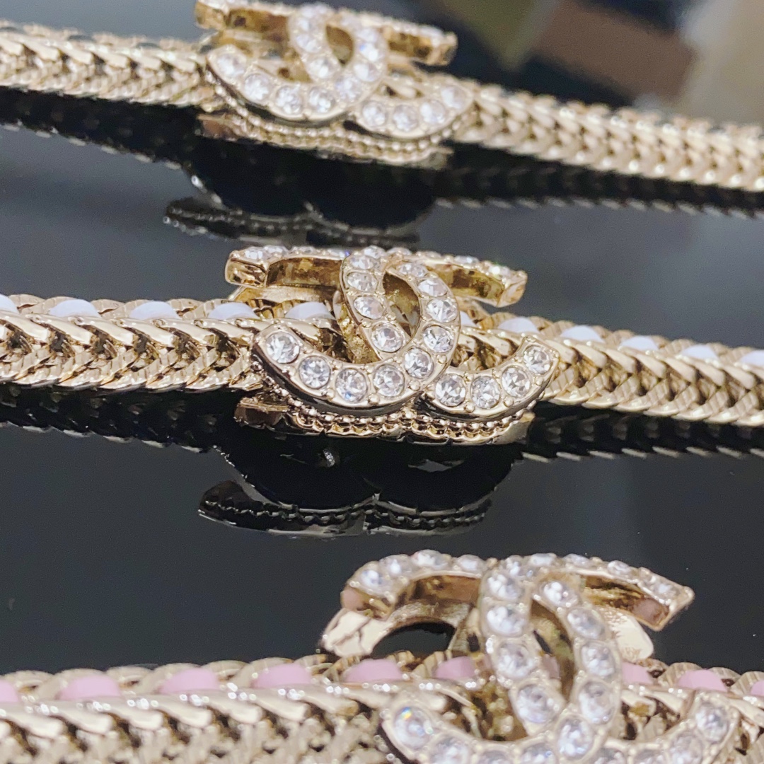 CCN011 Metal leater CC Choker Necklace - ccjewelryacc