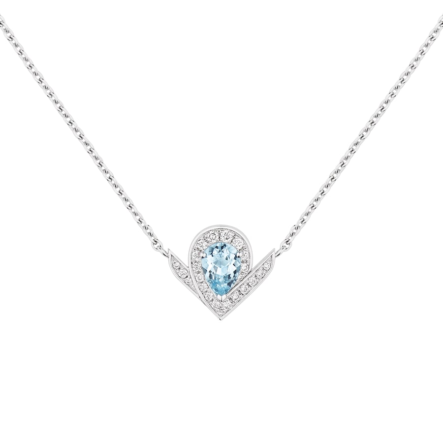 CMNS015 S925 Sterling silver Drop-shaped diamond Josephine Aigrette pendant Necklace - ccjewelryacc