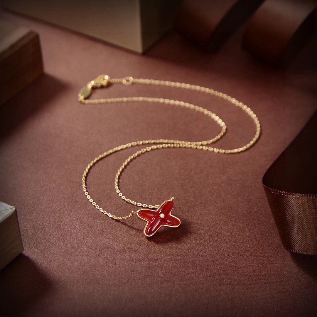 CMNS017 S925 Sterling silver onyx X necklace - ccjewelryacc