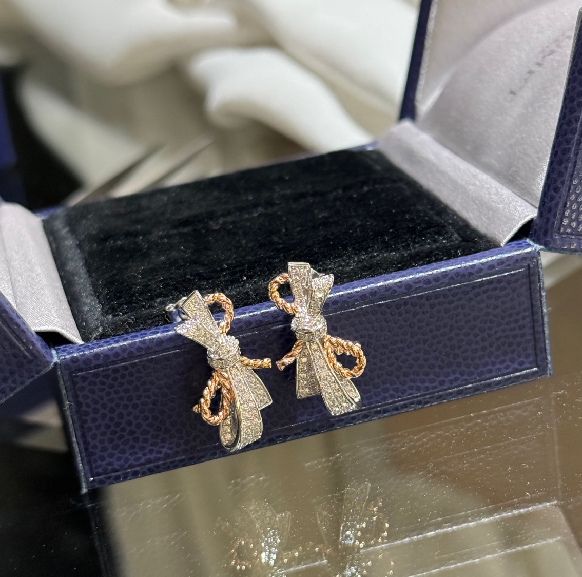 CMES004 S925 Sterling silver bow stud earrings - ccjewelryacc