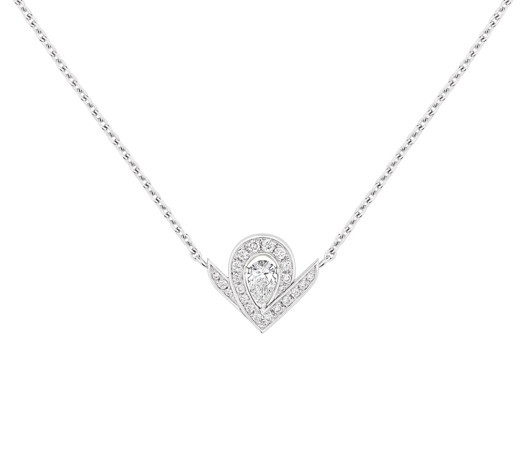 CMNS015 S925 Sterling silver Drop-shaped diamond Josephine Aigrette pendant Necklace - ccjewelryacc