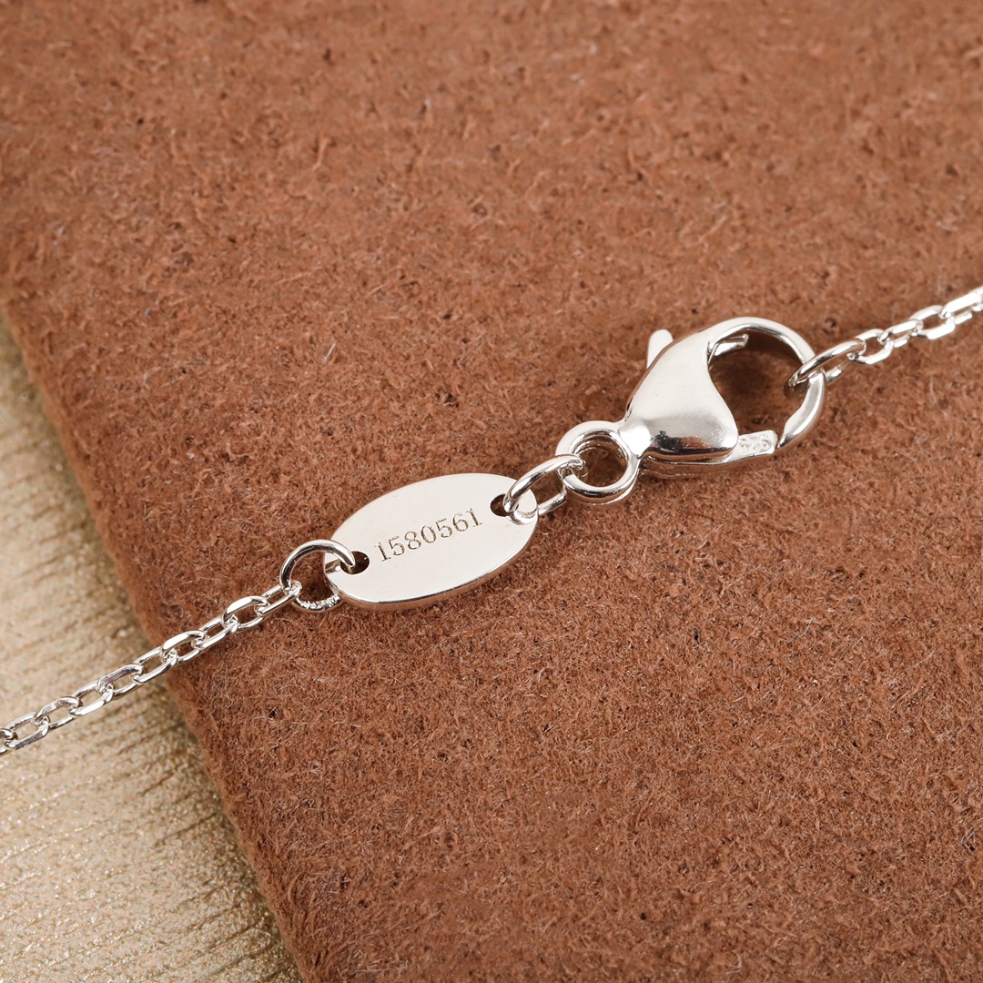 CMNS013 S925 Sterling silver Blue diamond Josephine pendant Necklace - ccjewelryacc