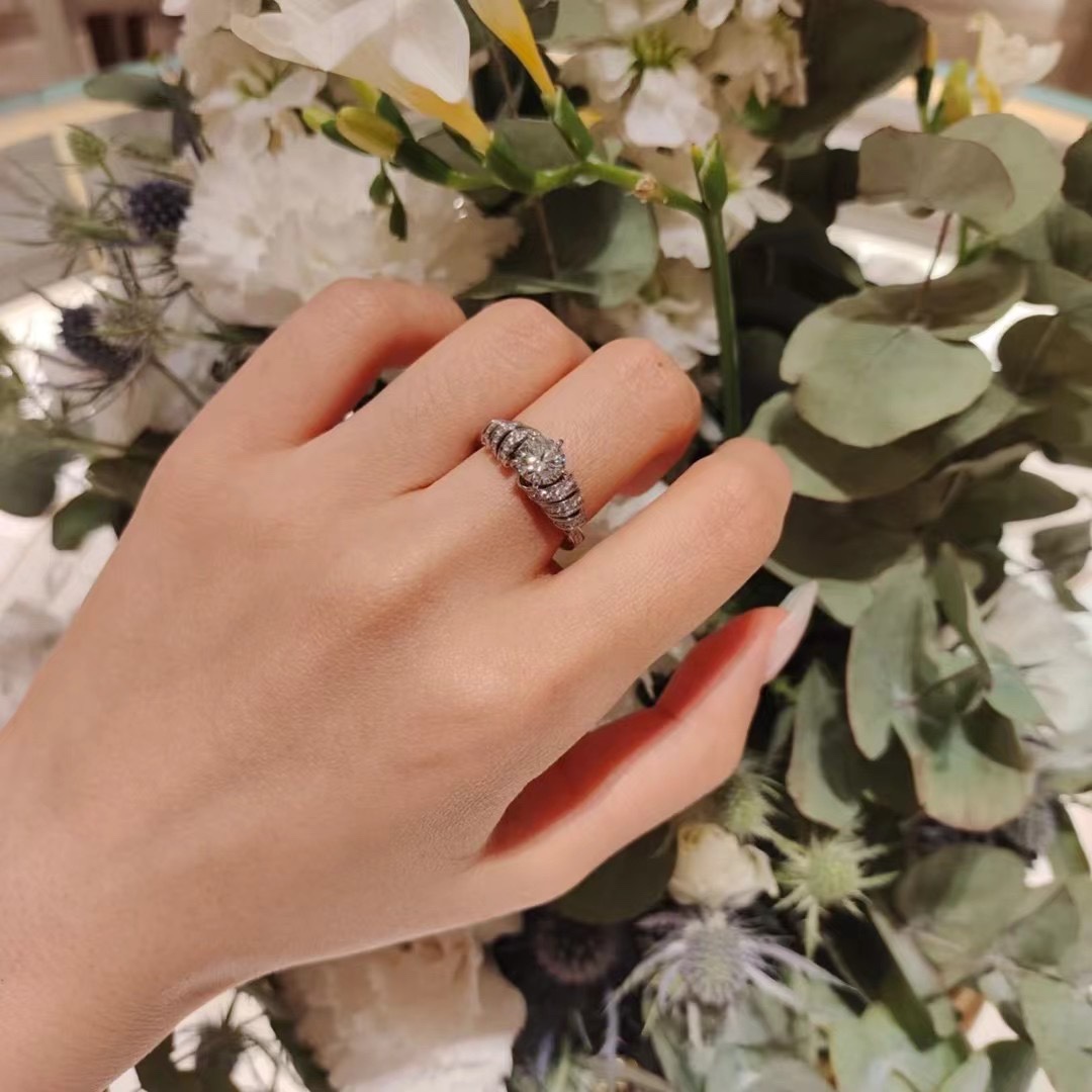 CMRS001 S925 Sterling silver 18k white gold plated Diamond ring - ccjewelryacc