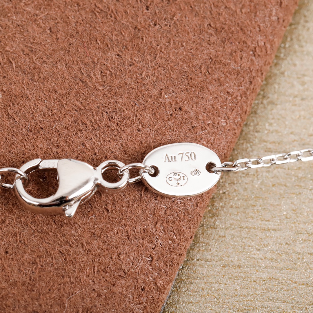 CMNS012 S925 Sterling silver diamond Pearl Josephine pendant Necklace - ccjewelryacc