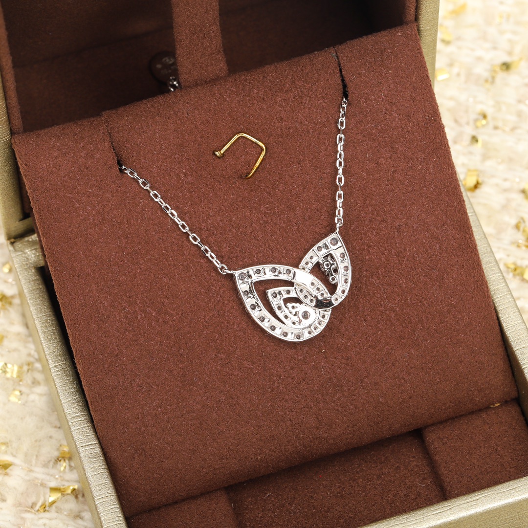 CMNS020 S925 Sterling silver Drop-shaped diamond Josephine Aigrette pendant Necklace - ccjewelryacc