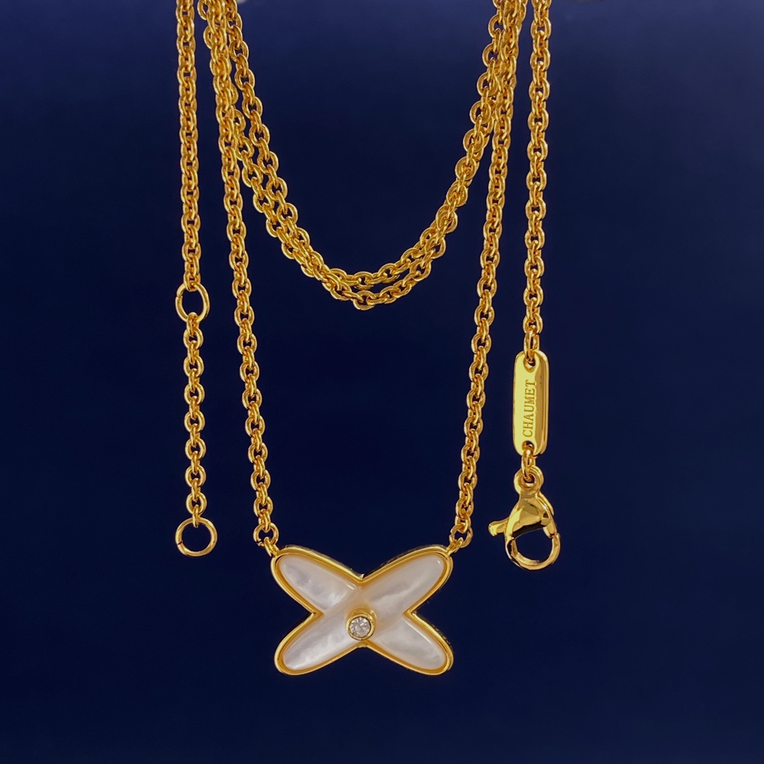 CMN002 jeux de liens X Necklace stud earring - ccjewelryacc