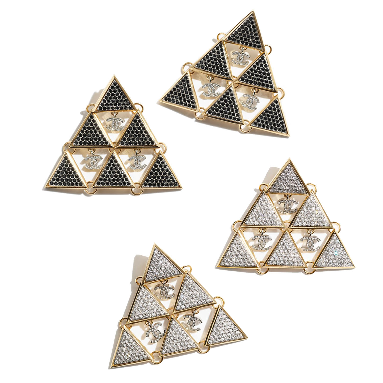 CCE634 Full crystal triangle cc Earring For Women - ccjewelryacc