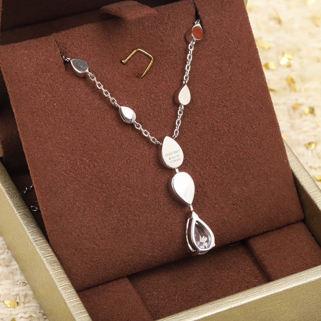 CMNS018 S925 Sterling silver Drop-shaped diamond Josephine Aigrette pendant Necklace - ccjewelryacc