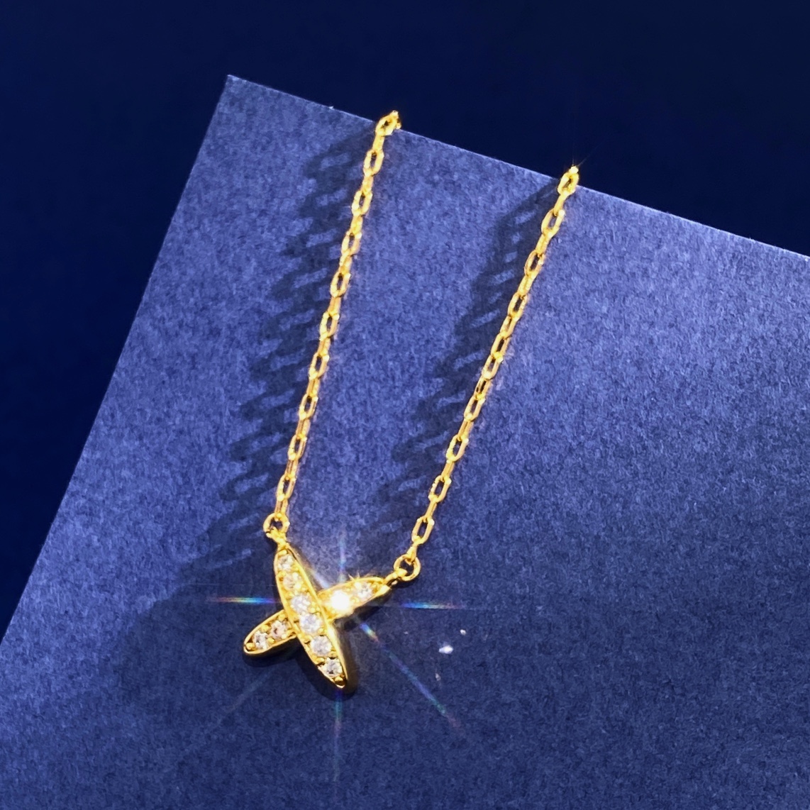 CMN001 Full crystal X necklace - ccjewelryacc