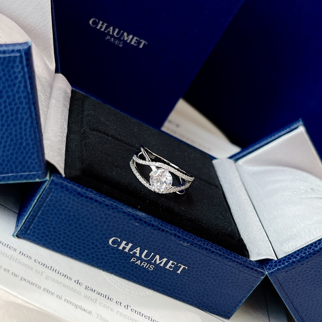 CMRS006 S925 Sterling silver 18k white gold plated Diamond liens ring - ccjewelryacc