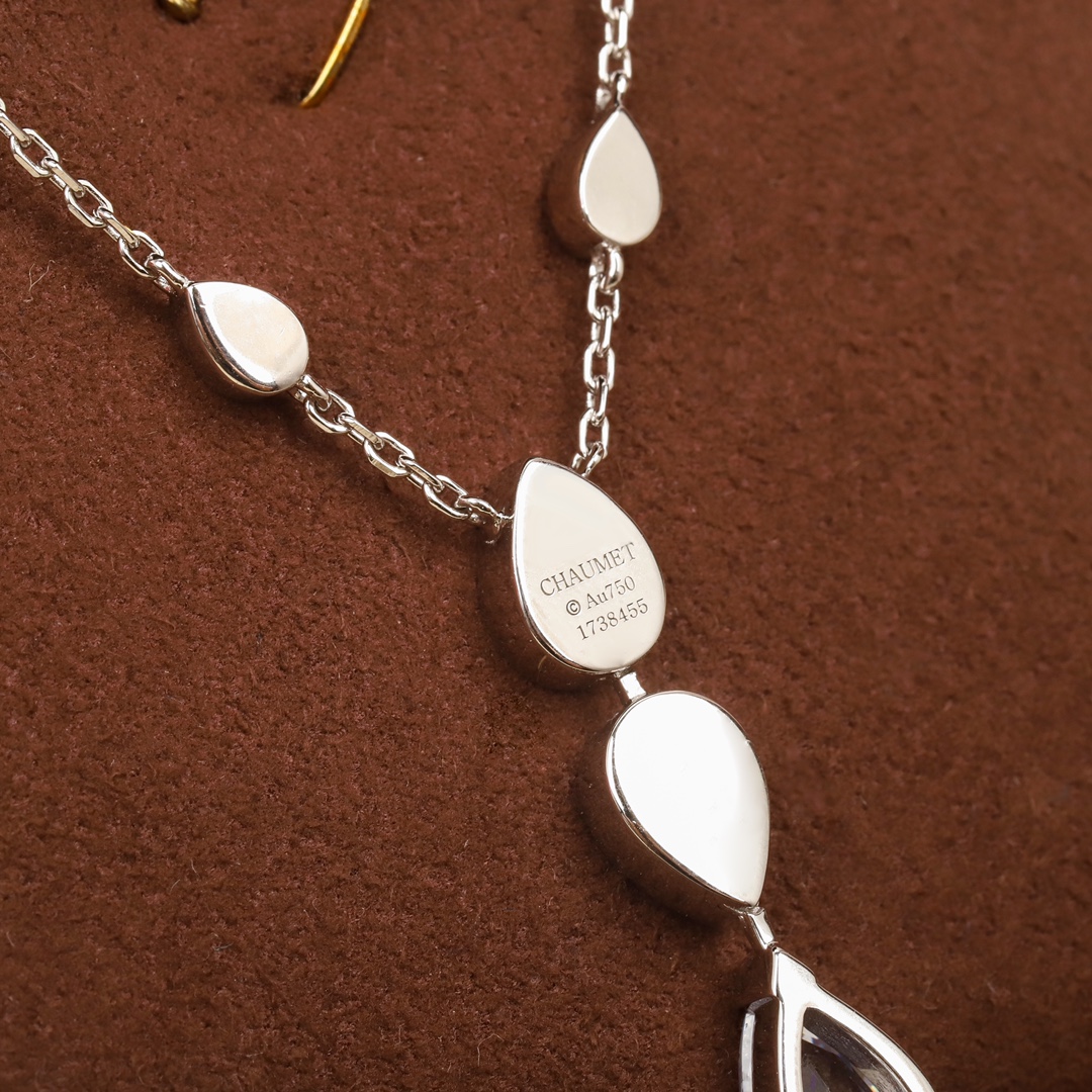 CMNS018 S925 Sterling silver Drop-shaped diamond Josephine Aigrette pendant Necklace - ccjewelryacc