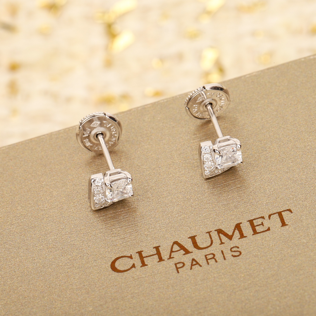 CMES007 S925 Sterling silver diamond stud earrings - ccjewelryacc