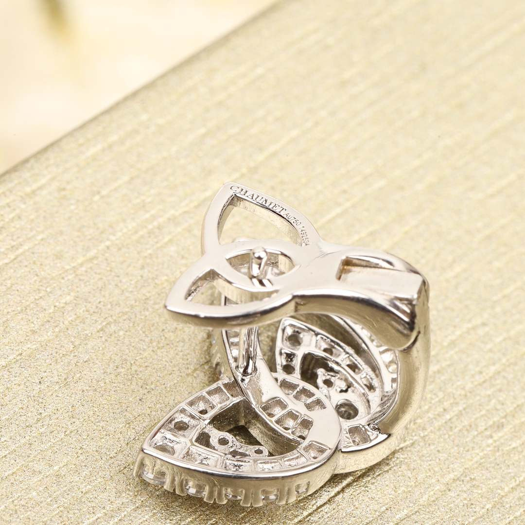 CMES006 S925 Sterling silver diamond Toi et moi stud earrings clip - ccjewelryacc