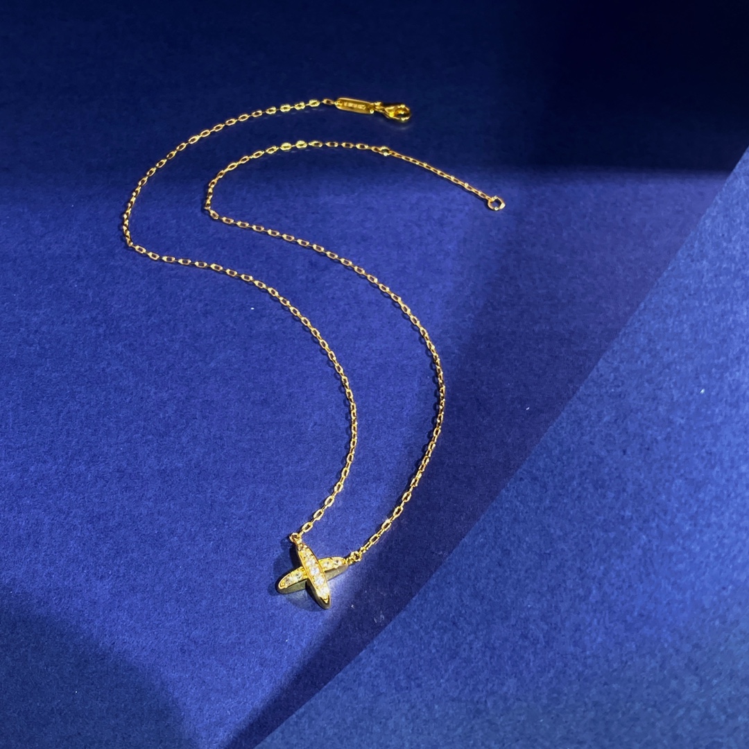 CMN001 Full crystal X necklace - ccjewelryacc