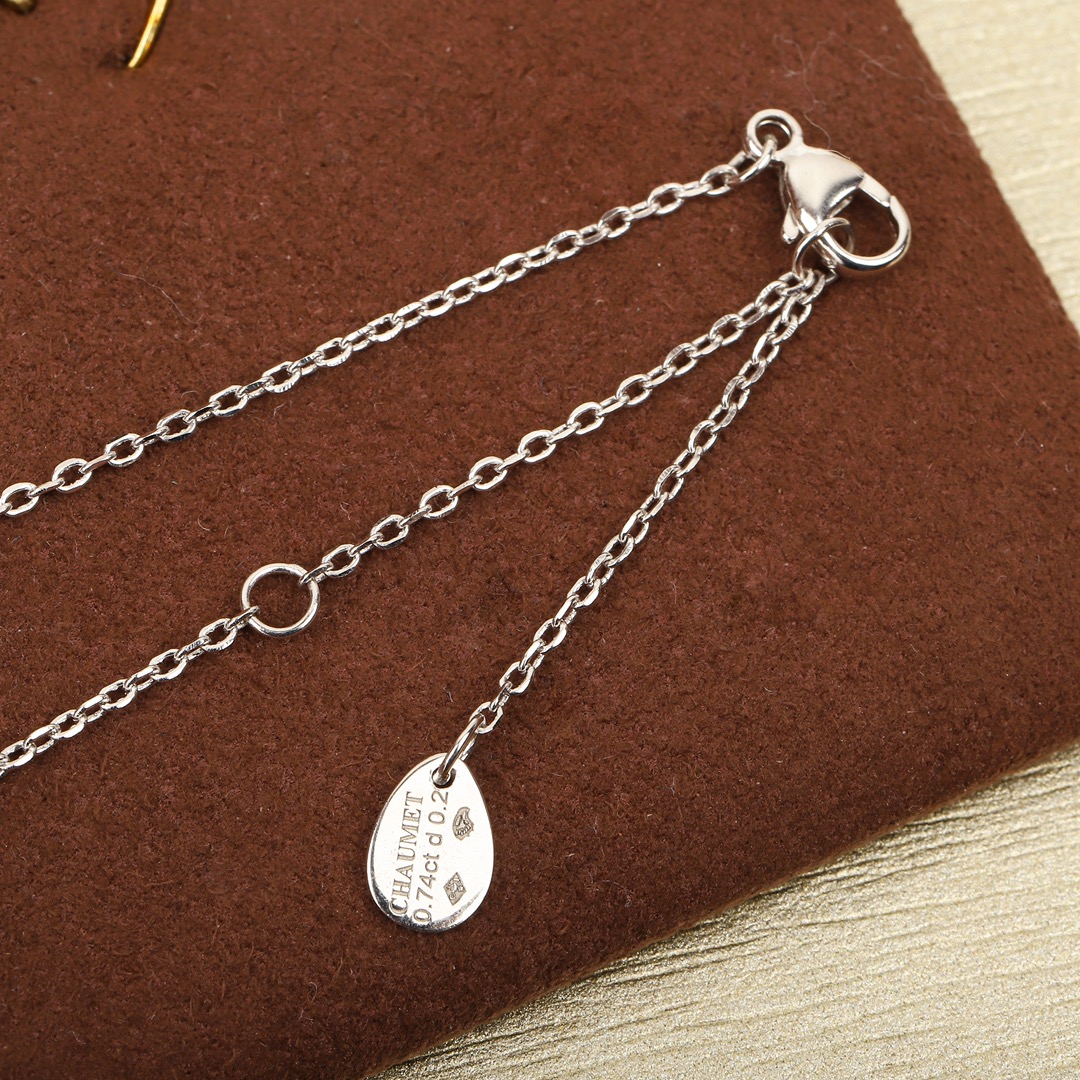 CMNS019 S925 Sterling silver Drop-shaped diamond Josephine Aigrette pendant Necklace - ccjewelryacc