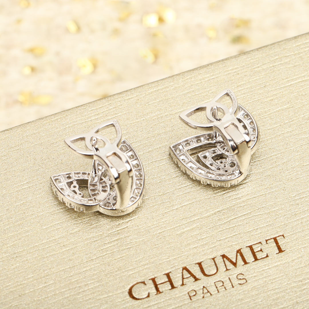 CMES006 S925 Sterling silver diamond Toi et moi stud earrings clip - ccjewelryacc