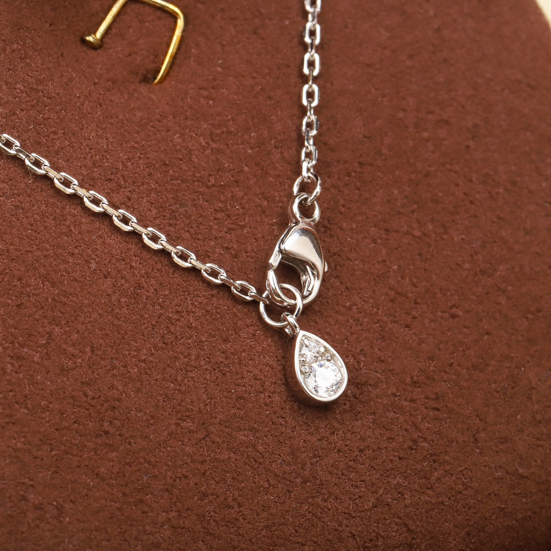 CMNS018 S925 Sterling silver Drop-shaped diamond Josephine Aigrette pendant Necklace - ccjewelryacc