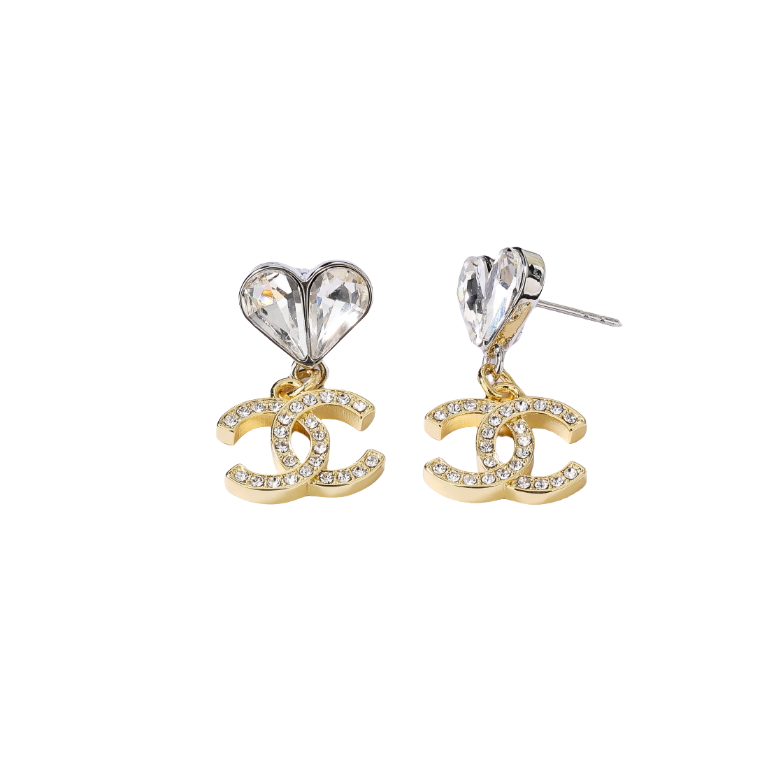 CCE032 Heart CC logo earring - ccjewelryacc