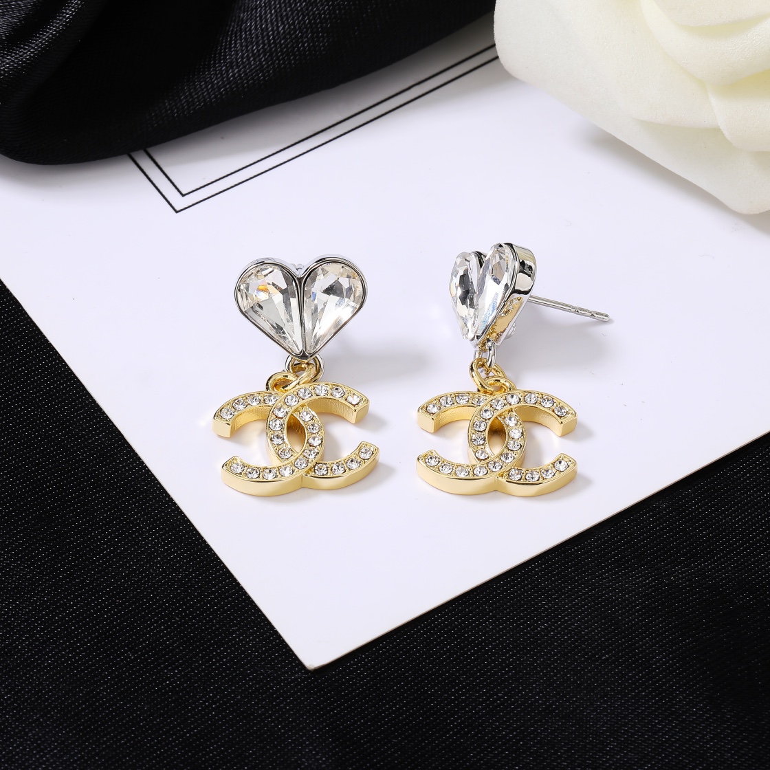 CCE032 Heart CC logo earring - ccjewelryacc
