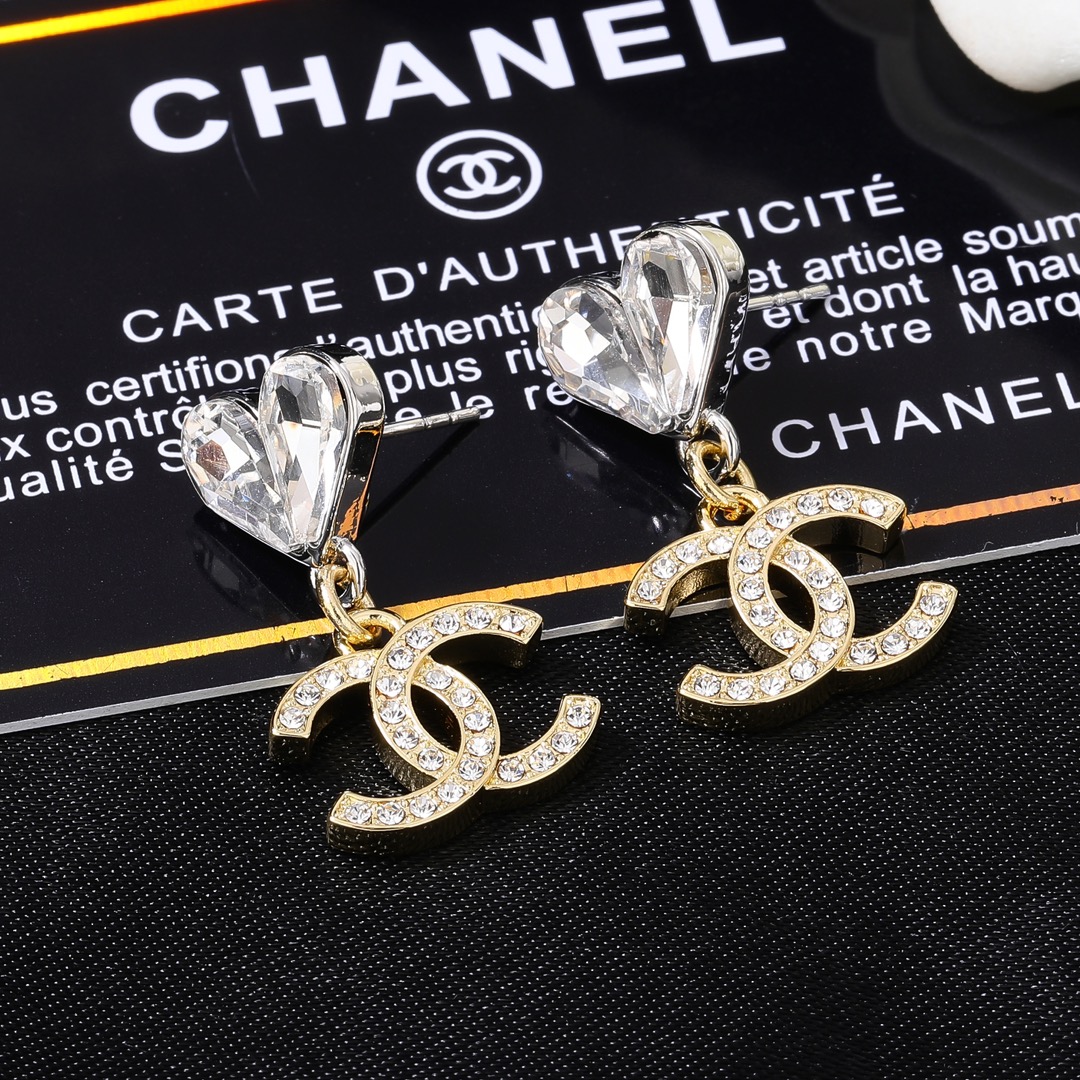 CCE032 Heart CC logo earring - ccjewelryacc