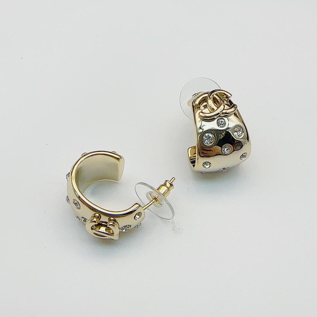 CCE856 24B Metal cc logo Hoop earring - ccjewelryacc
