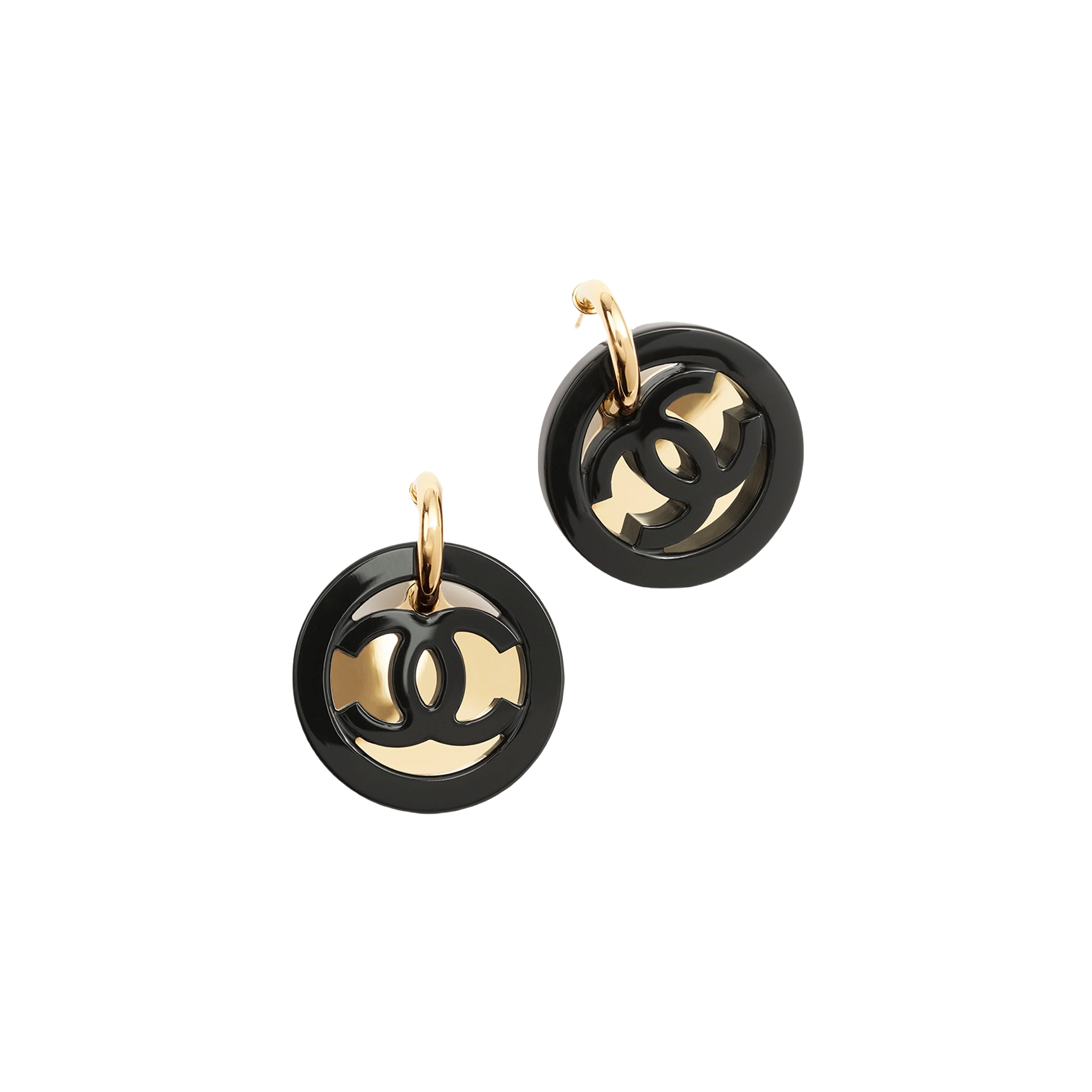 CCE869 24B Metal acrylic cc logo earring - ccjewelryacc