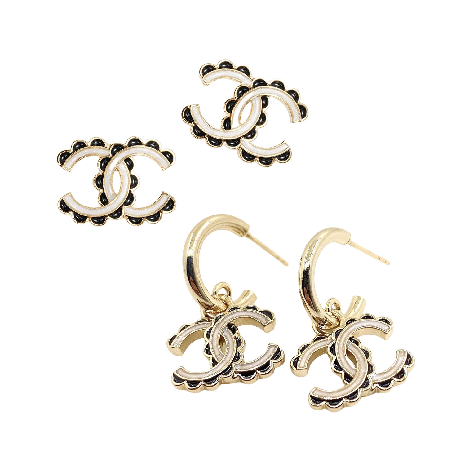 CCE858 24B Metal cc logo Stud earring - ccjewelryacc