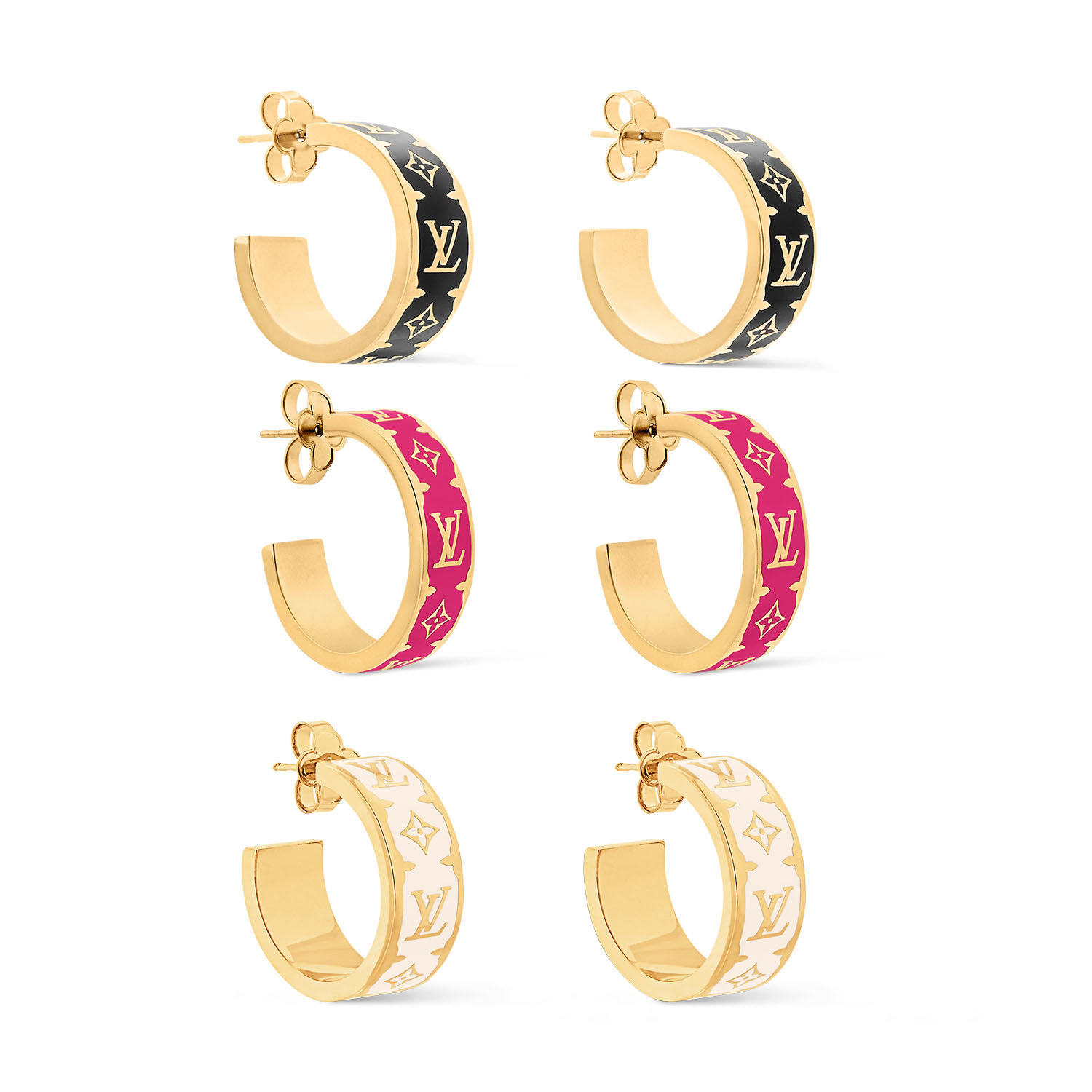 LVE062 Metal Nanogram Enamel Earrings - ccjewelryacc