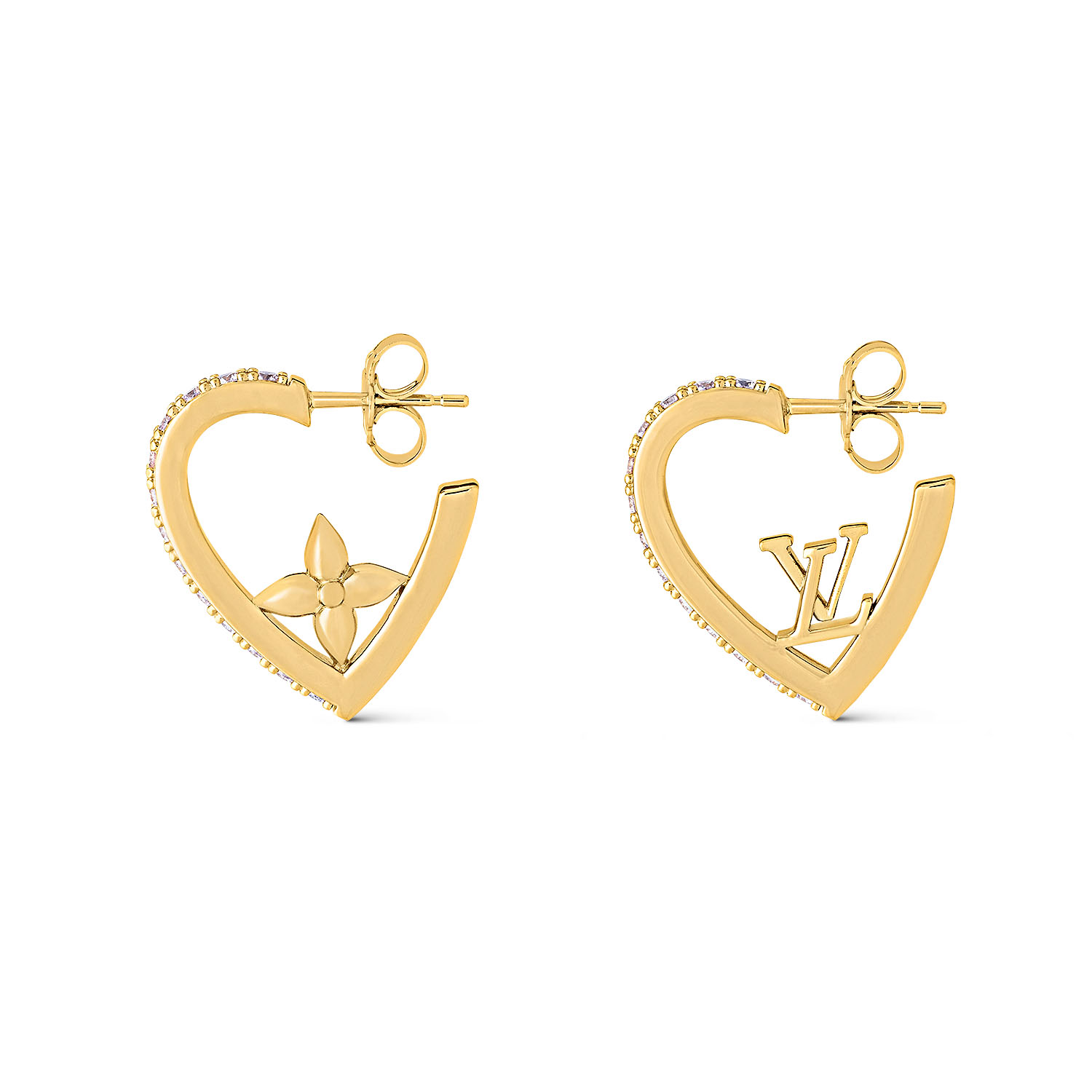 LVE063 Metal Heart hoop VL Earrings - ccjewelryacc