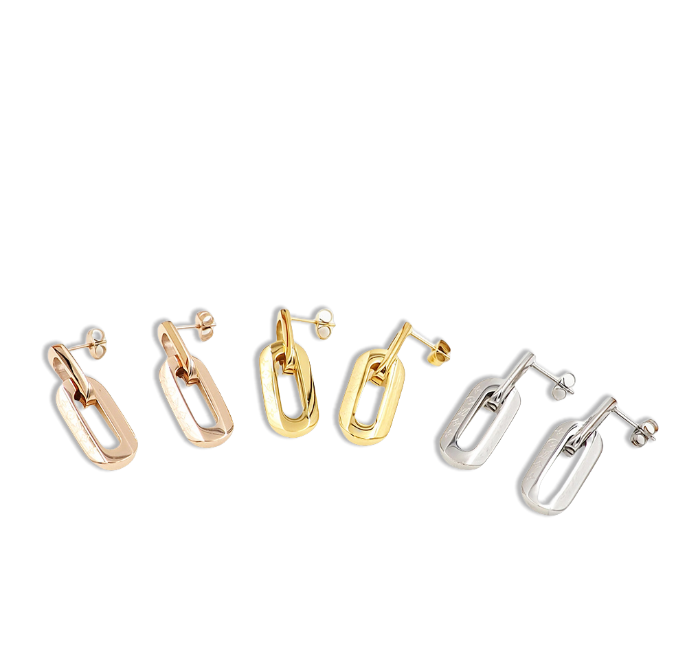 LVE040 VL Edge Double Earrings - ccjewelryacc