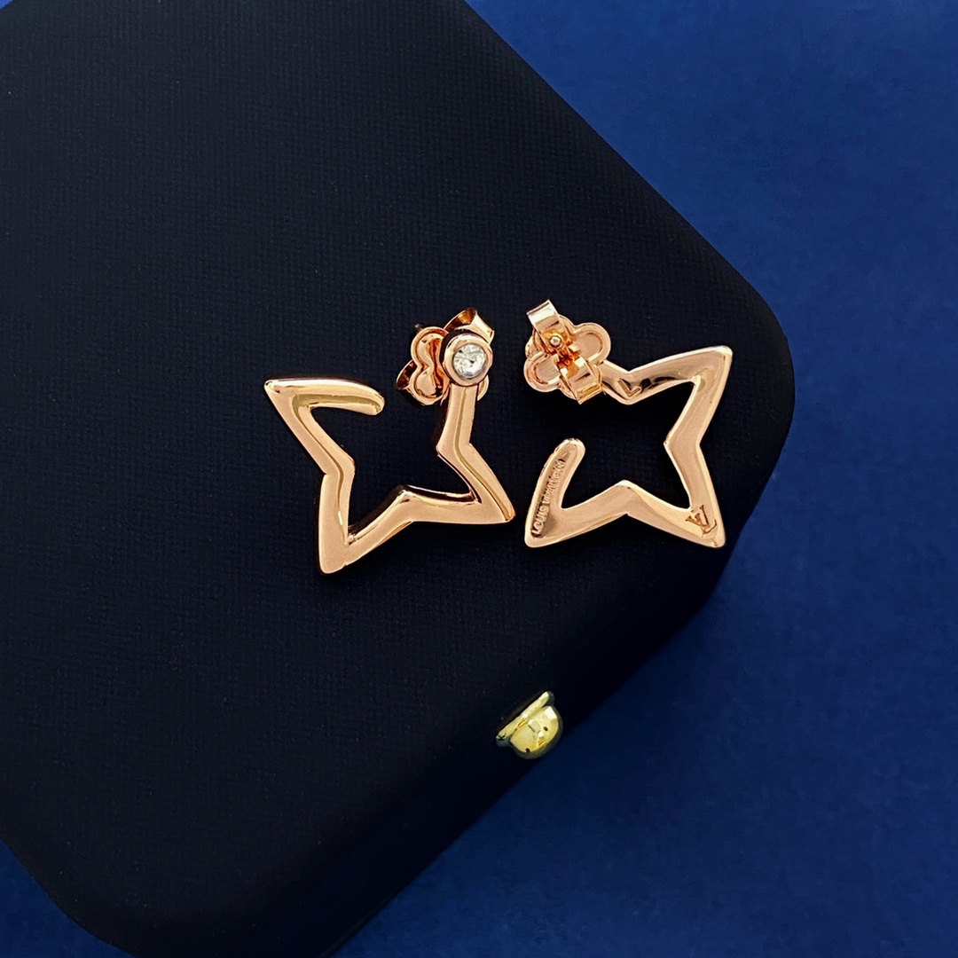 LVE077 Metal monogram stud earrings - ccjewelryacc