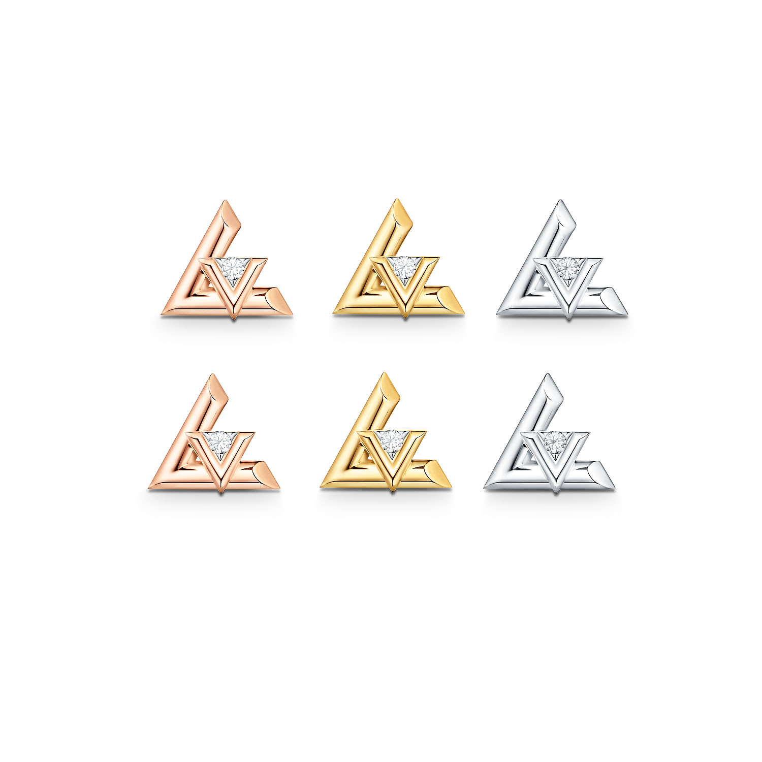 LVE083 Metal Essential V stud earrings - ccjewelryacc