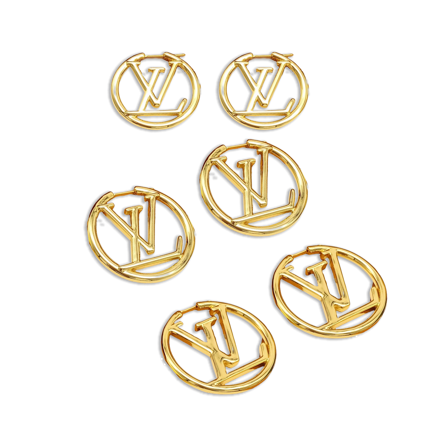 LVE060 Metal Louise Hoop PM Earrings S,M,L - ccjewelryacc